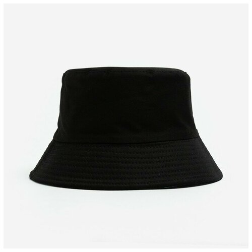 фото Панама однотонная, двухстороняя, цвет черный/белый, р-р 57-58 9159612 minaku