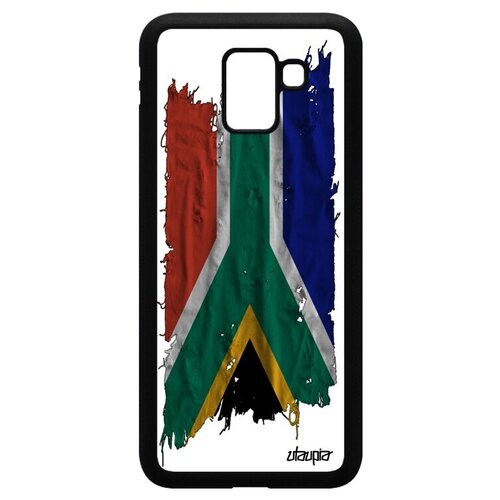 фото Защитный чехол для мобильного // galaxy j6 2018 // "флаг южной африки на ткани" патриот дизайн, utaupia, белый