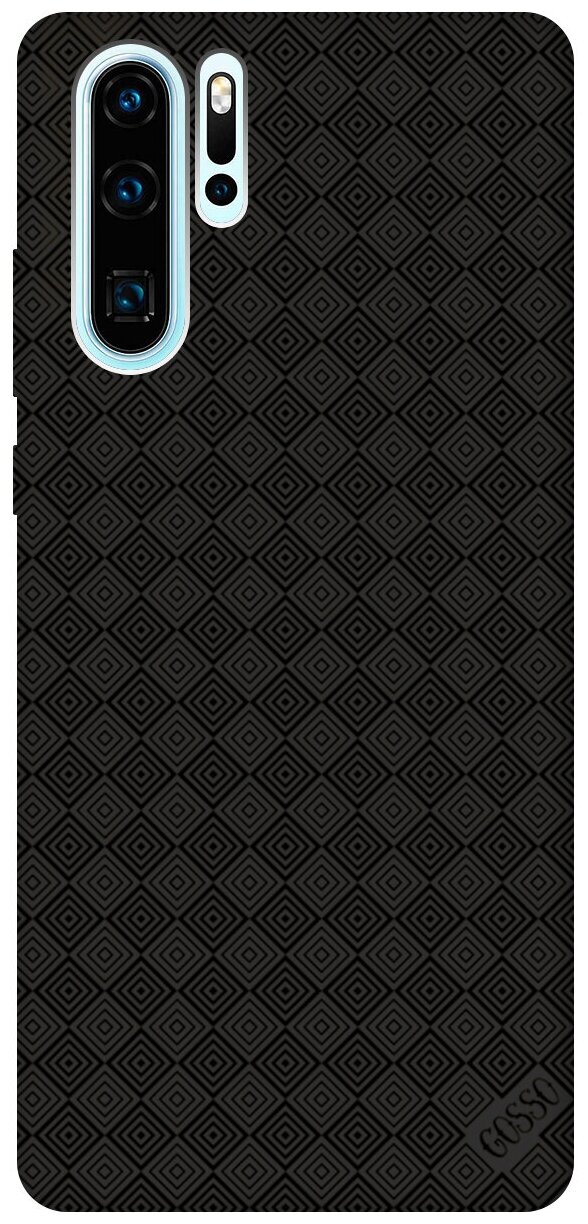 Ультратонкая защитная накладка Soft Touch для Huawei P30 Pro с принтом "Magic Squares" черная