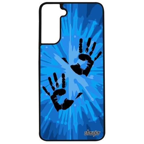 фото Противоударный чехол на телефон // galaxy s21 // "отпечаток ладони" след rasta, utaupia, голубой
