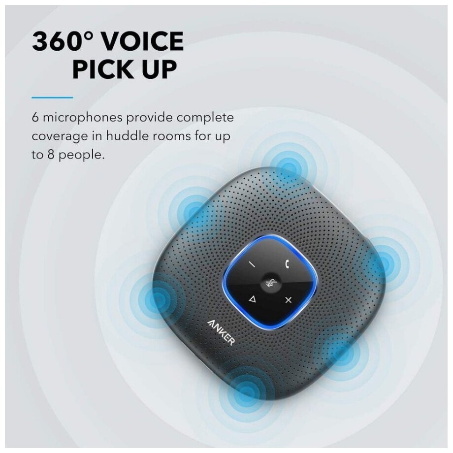 Bluetooth-спикерфон Anker PowerConf Ultra Clear Portable Conference Bluetooth Speakerphone Black (A3301011)