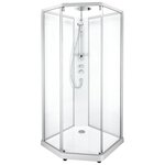 Кабина душевая IDO Showerama 10-5 Comfort пятиугольная, 1000х1000 мм, профиль алюминий, прозрачное стекло - изображение