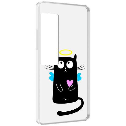 Чехол MyPads Кот ангелок для Meizu Pro 7 Plus задняя-панель-накладка-бампер
