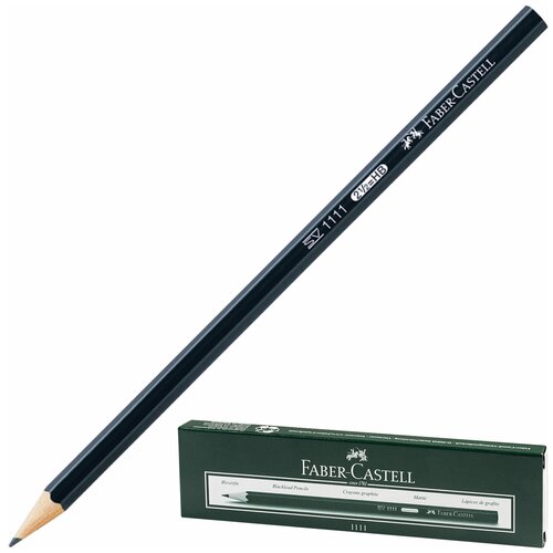 фото Карандаш чернографитный faber-castell, 1 шт., "1111", hb, без резинки, корпус черный, 111100