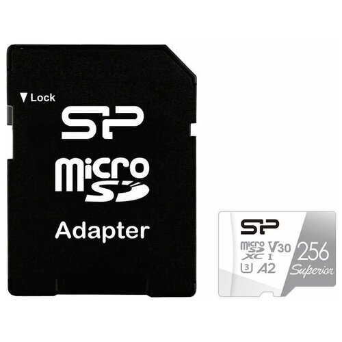 Карта памяти SILICON POWER micro SDXC 256Gb Superior UHS-I U3 V30 A2 + ADP (100/80 Mb/s)