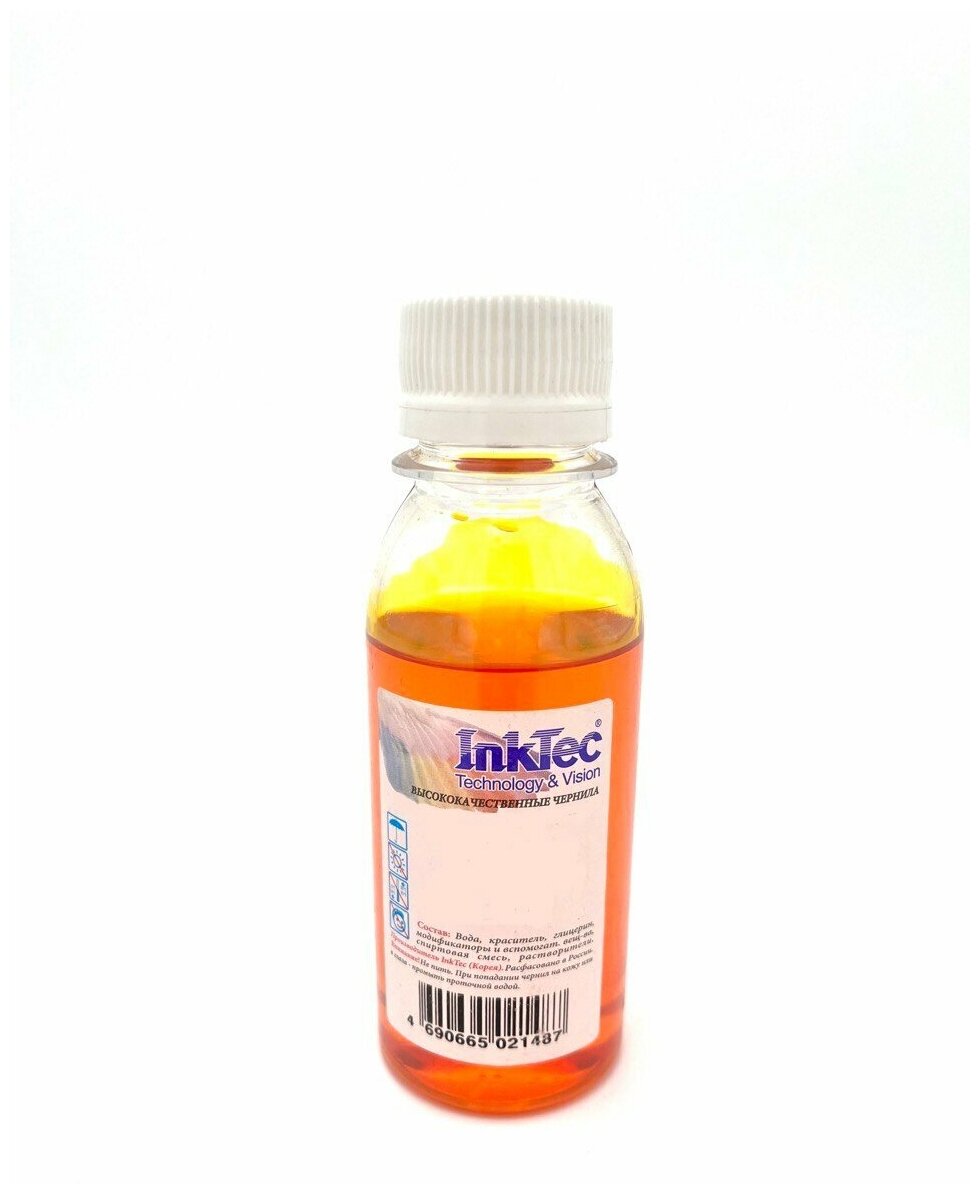 Чернила InkTec (E0007) для Epson C67/C79/C91/C110, Пигментные, Y, 0,1 л.