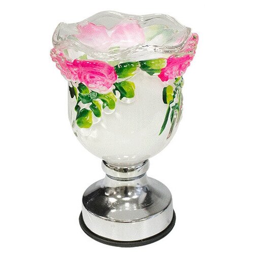 Купить Аромалампа Розы 18 см сенсор цветы розовые белая Перо Павлина, белый, керамика