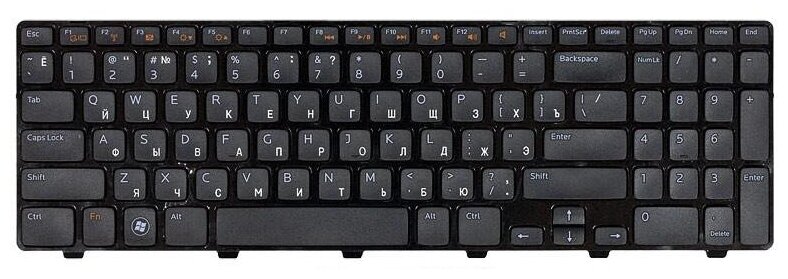 Клавиатура для ноутбука Dell Inspiron N5110 M5110 M511R Series Г-образный Enter Черная с черной рамкой PN NSK-DY0SW 1058₽