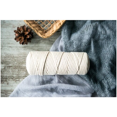 Шнур хлопковый Эбис, 4 мм, 100 м, лен