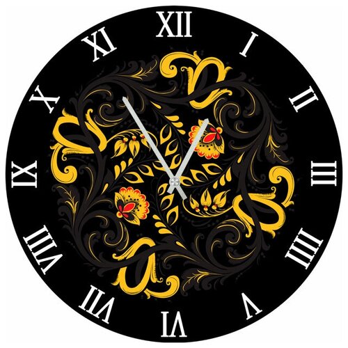 фото Svs настенные часы svs 3002839 черно-желтый узор