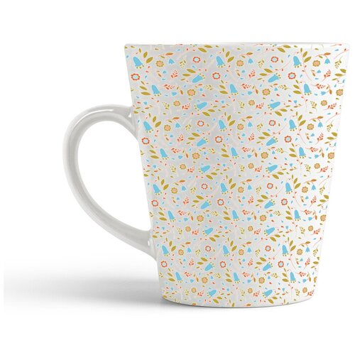 фото Кружка-латте coolpodarok цветочные узоры3