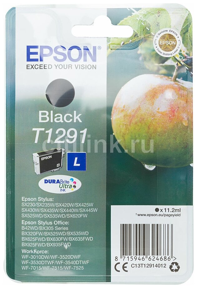 Картридж для струйного принтера EPSON T1291 Black (C13T12914012)