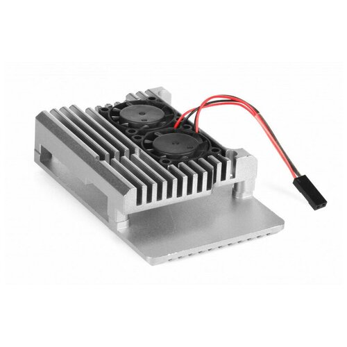 Корпус Qumo RS009 для Raspberry Pi 4 Aluminum Case with Fans Silver корпус qumo rs010 для raspberry pi 4 aluminum case with fans black