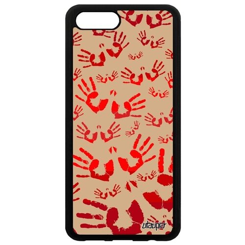 фото Дизайнерский чехол для мобильного // honor v10 / view 10 // "отпечаток ладони" след раста, utaupia, красный