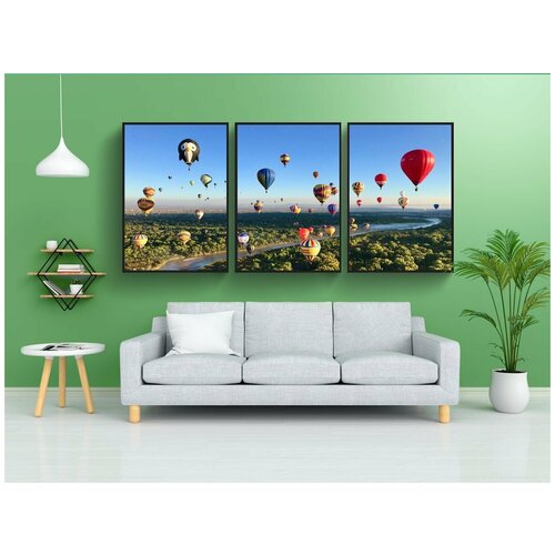 фото Набор модулных постеров для интерьера "альбукерке, надувные шарики, воздушный шар" 60x90 см. в тубусе, без рамки lotsprints