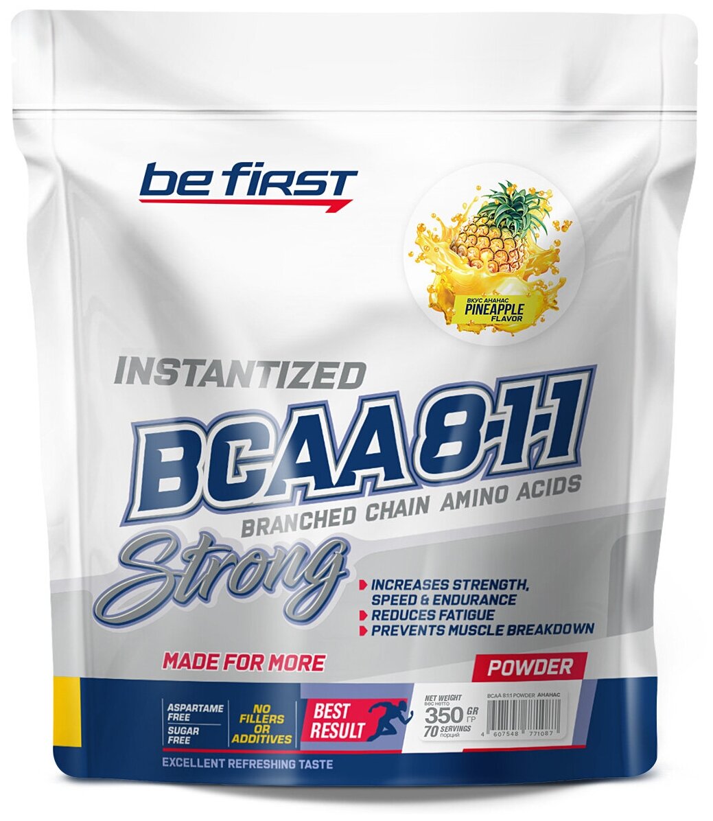 BCAA 8:1:1 Be First BCAA Instantized powder 350 г, Ананас