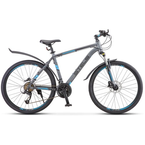 Велосипед Stels Navigator 640 D 26 V010 14.5 антрацитовый/зеленый горный mtb велосипед stels navigator 640 d 26 v010 2020 19 антрацитовый зеленый требует финальной сборки