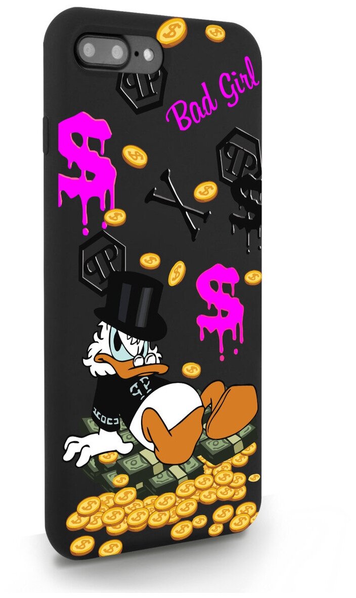 Черный силиконовый чехол MustHaveCase для iPhone 7/8 Plus Богатая Утка Bad Girl для Айфон 7/8 Плюс Противоударный