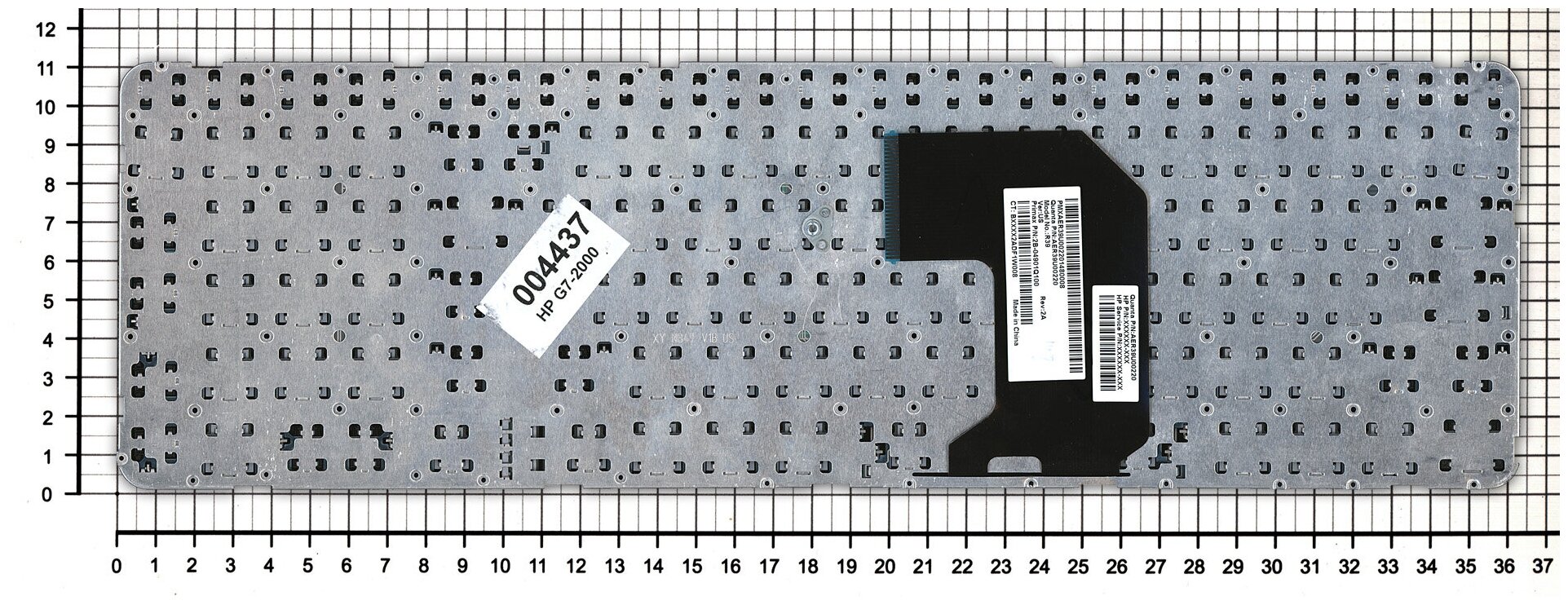 Клавиатура для ноутбука HP Pavilion G7-2205er черная без рамки