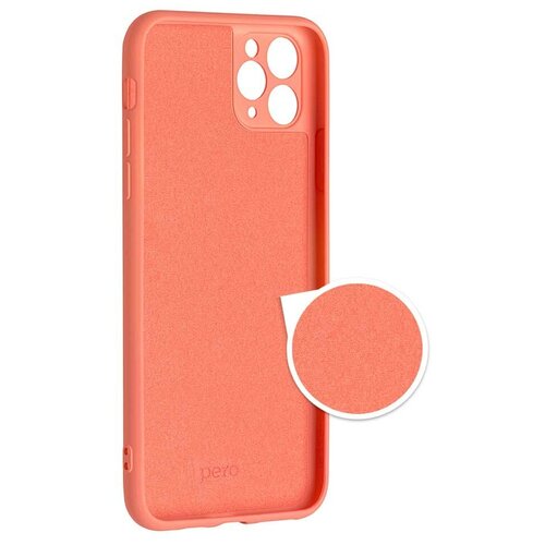 Чехол клип-кейс PERO LIQUID SILICONE для Apple iPhone 12 mini коралловый