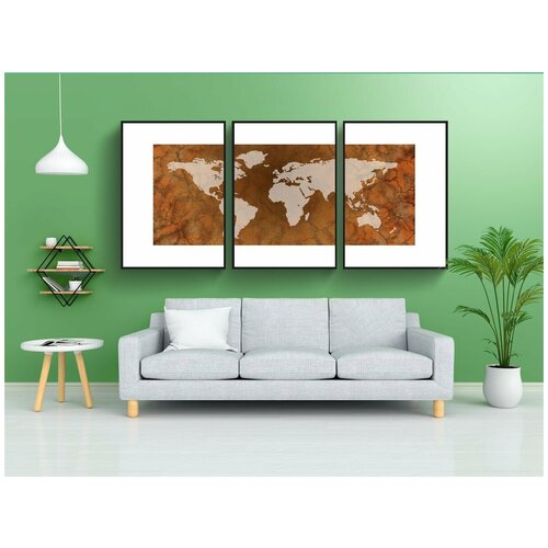 фото Набор модулных постеров для интерьера "мир, карта, карта мира" 60x90 см. в тубусе, без рамки lotsprints