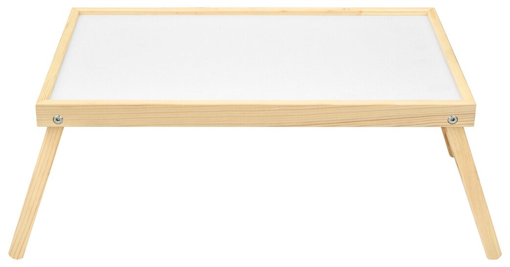 фото Столик-поднос KETT-UP PICNIC ECO, KU273, для завтрака, массив сосны, цвет натуральный/белый