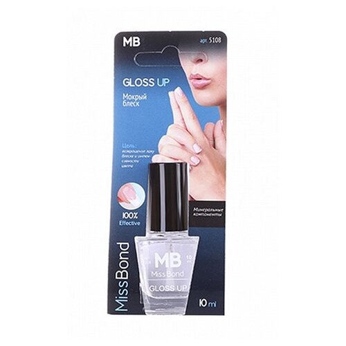 BHM Professional Верхнее покрытие Miss Bond Gloss Up, прозрачный, 10 мл brigitte bottier верхнее покрытие gloss up top прозрачный 12 мл