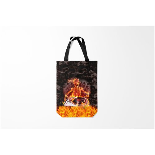 фото Сумка-шоппер / 31х42 см / популярные иллюстрации / черепа вечеринка у скелетов burnettie