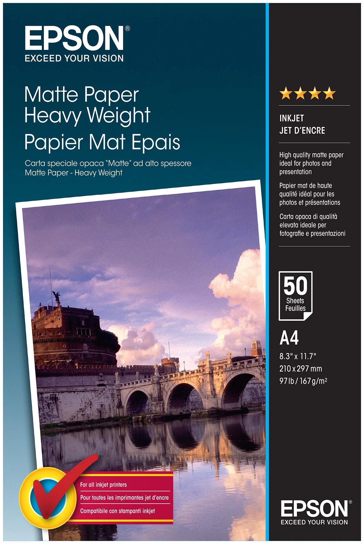 Фотобумага EPSON Matte Paper Heavyweight A4 (C13S041256)