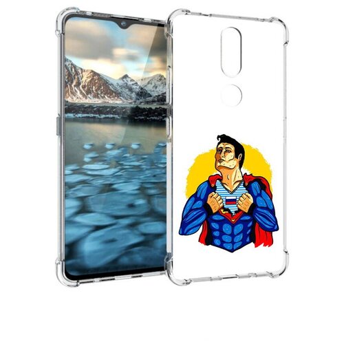 Чехол задняя-панель-накладка-бампер MyPads русский супермен для Nokia 2.4 противоударный