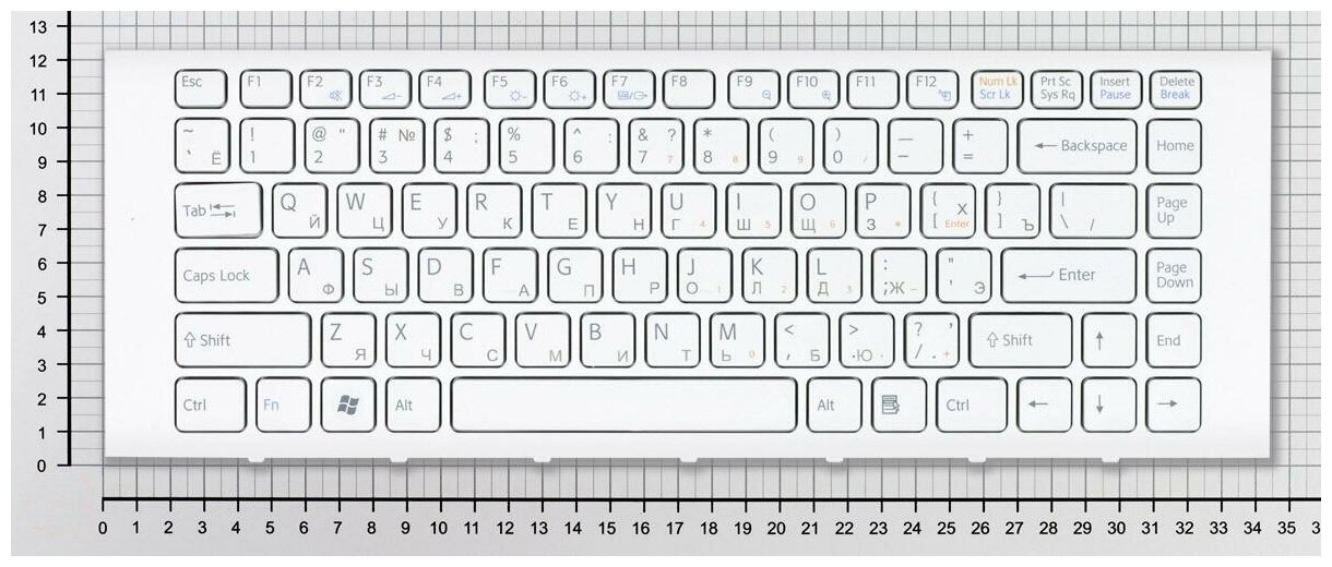 Клавиатура для ноутбука Sony Vaio VPCEA3FFX белая с рамкой