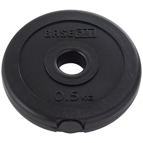 Диск пластиковый BASEFIT BB-203 0,5 кг, d=26 мм, черный,УТ-00019750, 1610068