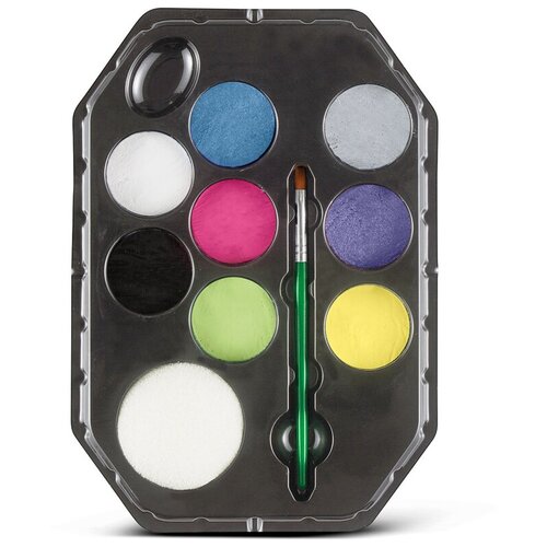 фото Набор красок для детского грима в палитре с кистью snazaroo, 8 цветов