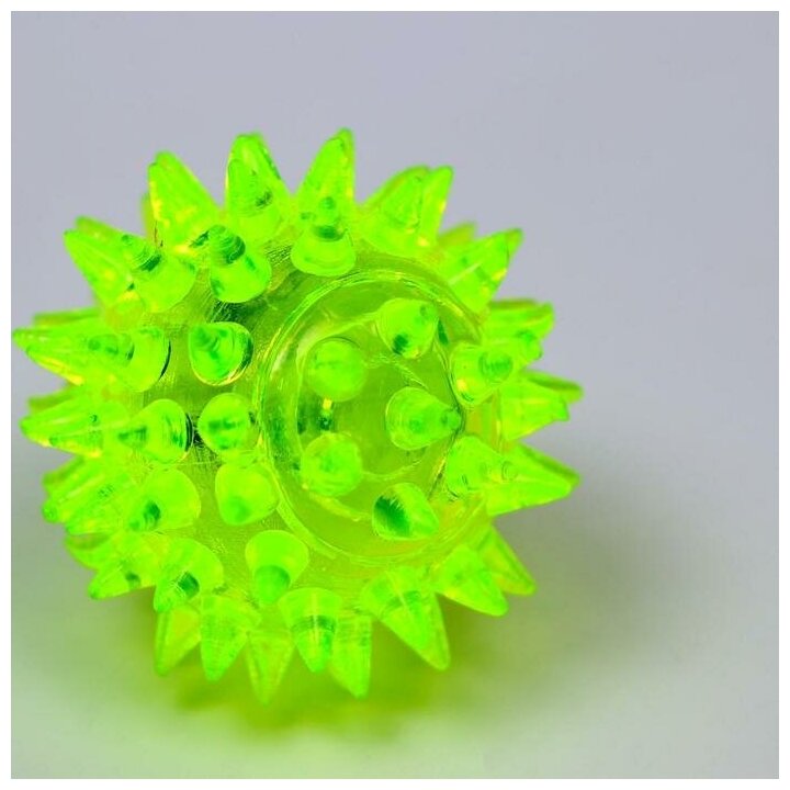 Мяч светящийся для животных малый, TPR, 4,5 см, жёлтый - фотография № 7