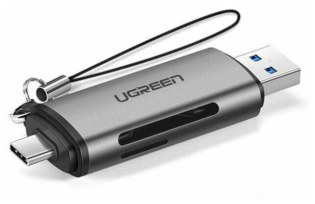 Карт-ридер Ugreen USB Type-C + USB-A 3.0 для TF/SD 50706