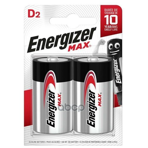 Батарейка Energizer Lr20/D2 Max Bl-2 Energizer арт. E302306800 батарейка алкалиновая energizer max plus aa 1 5v упаковка 2 шт e301323103 energizer арт e301323103