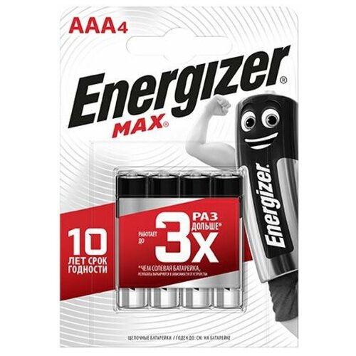 Батарейки AAA LR03 (4 ШТ) ENERGIZER MAX батарейки enr max e92 aaa bp 4 ru блистер 4 шт energizer арт e300157304