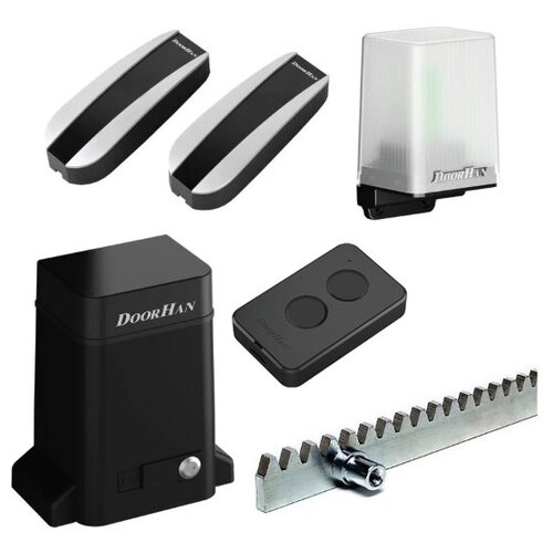 DOORHAN SLIDING-1300KIT автоматика для откатных ворот (привод, фотоэлементы, пульт, лампа, зубчатая рейчка) комплект привода для откатных ворот doorhan sliding 800 нагрузка до 800 кг магнитные концевики