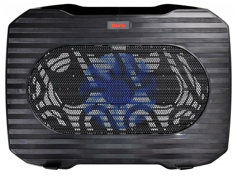 Подставка для ноутбука Buro BU-LCP156-B114 15.6"357x265x33 мм 1xUSB 1x140 мм FAN 345 г, металлическая сетка/пластик, черный