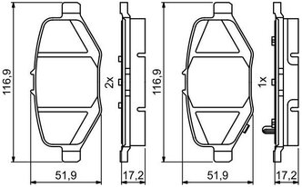 Дисковые тормозные колодки задние Bosch 0986495397 для Ford Explorer (4 шт.)