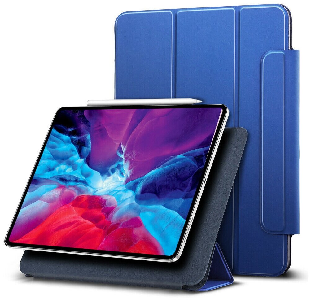 Чехол книжка ESR Rebound Magnetic Case с застежкой для iPad Pro 12.9 (2021) / iPad Pro 12.9 (2020) насыщенный синий