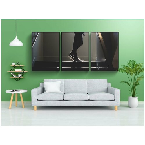 фото Набор модулных постеров для интерьера "лестничный пролет, лестница, шаги" 60x90 см. в тубусе, без рамки lotsprints