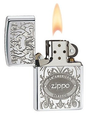 Зажигалка бензиновая Zippo 24751 American Classic High Polish Chrome - фотография № 6