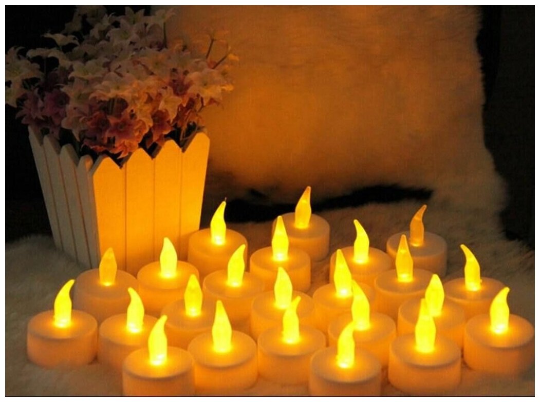 Пластиковые 'чайные' свечи LED, мини (уп. 2 шт.), 3.8х4.8 см, Kaemingk - фотография № 3