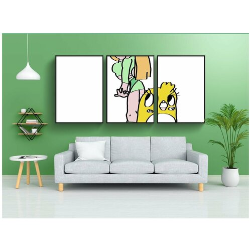 фото Набор модулных постеров для интерьера "мультипликационный персонаж, комический, мультфильм" 60x90 см. в тубусе, без рамки lotsprints