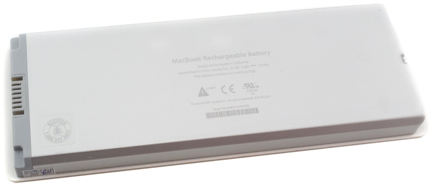 Аккумулятор A1185 для MacBook 13" A1181 (Mid 2006 - Mid 2009) белый