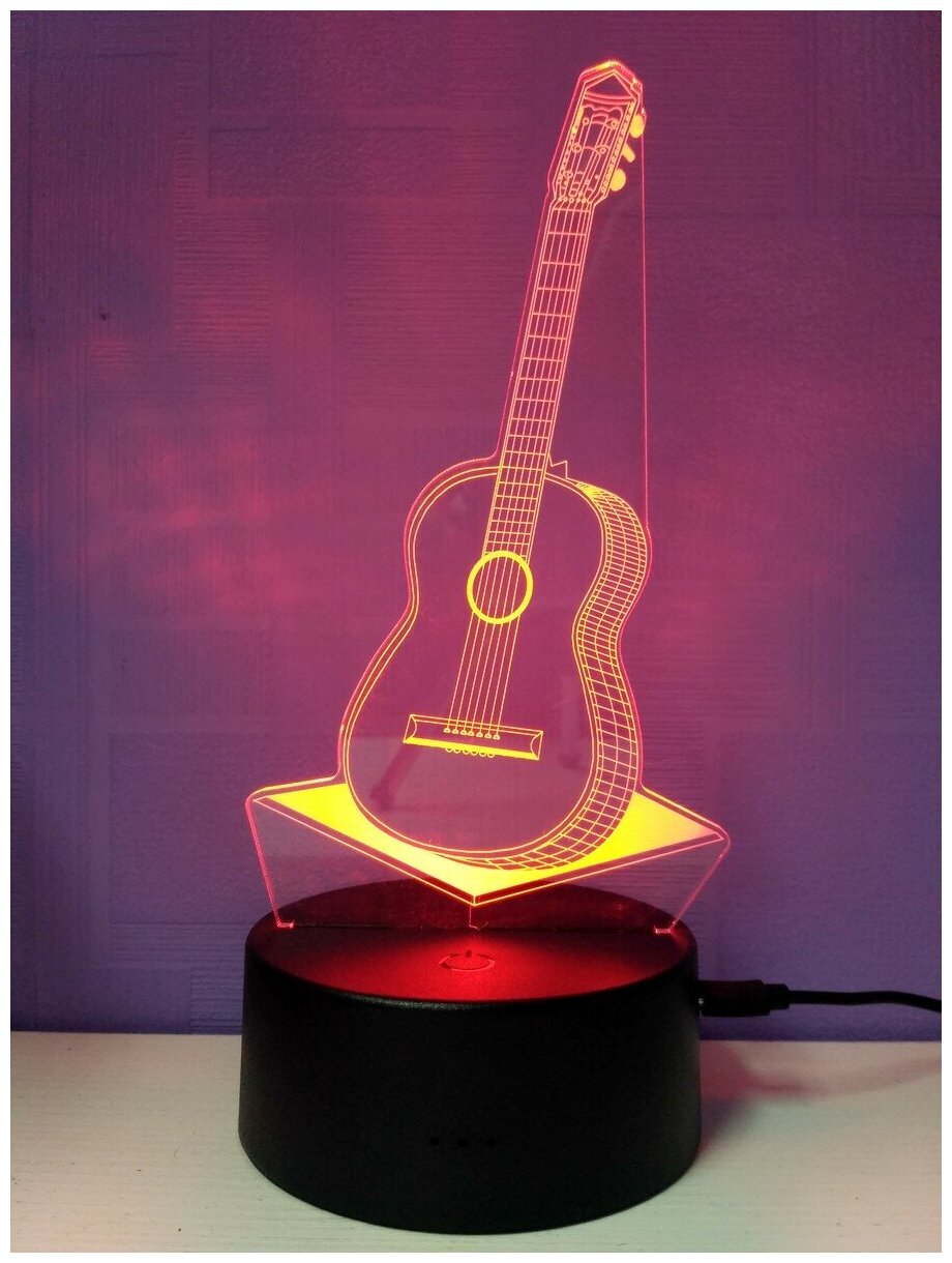 Светодиодный ночник 3Д "Акустическая гитара" - фотография № 2