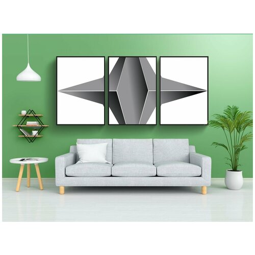 фото Набор модулных постеров для интерьера "звезда, квадрат, орнамент" 60x90 см. в тубусе, без рамки lotsprints