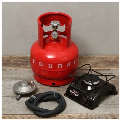 фото Газовый комплект «турист»: баллон 5 л, рдсг 1-1,2, плита пгт-1, пустой noname