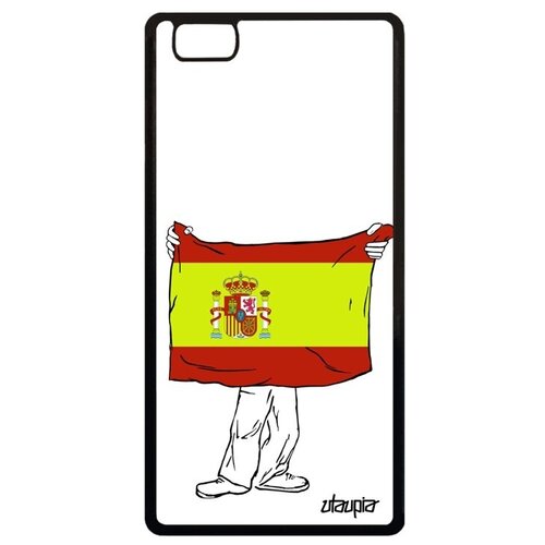 фото Противоударный чехол на телефон // huawei p8 lite 2015 // "флаг испании с руками" патриот туризм, utaupia, белый